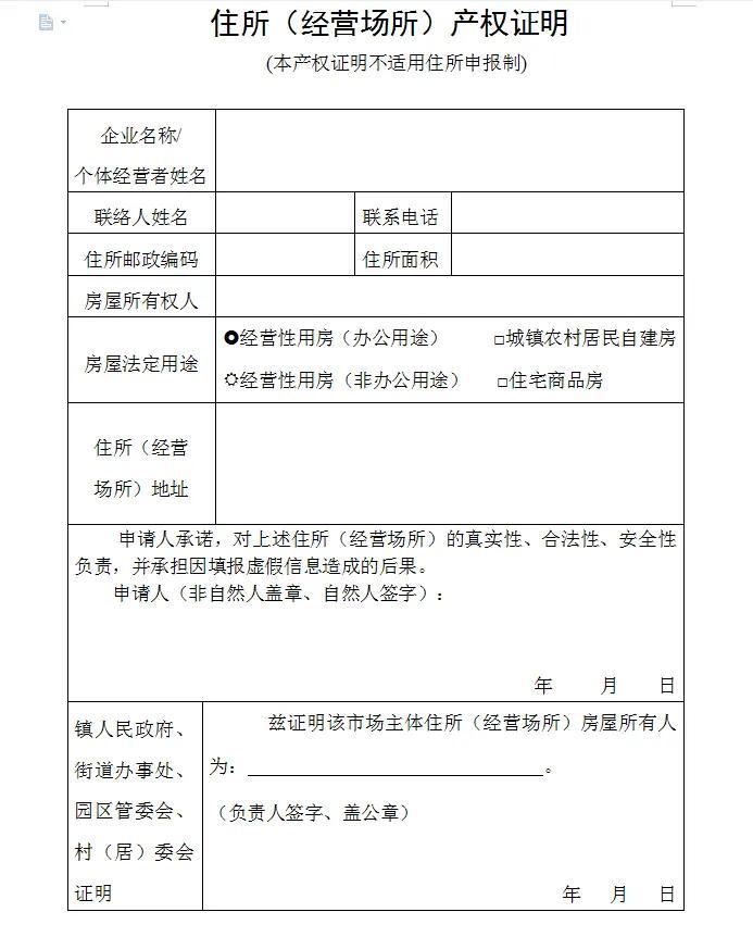 經(jīng)營場所證明怎么寫模板(經(jīng)營場所證明圖片)